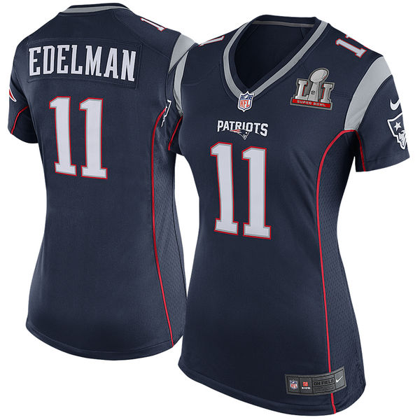 Julian Edelman New England Patriots Nike Women's Super Bowl LI Bound Game Jersey - Navy